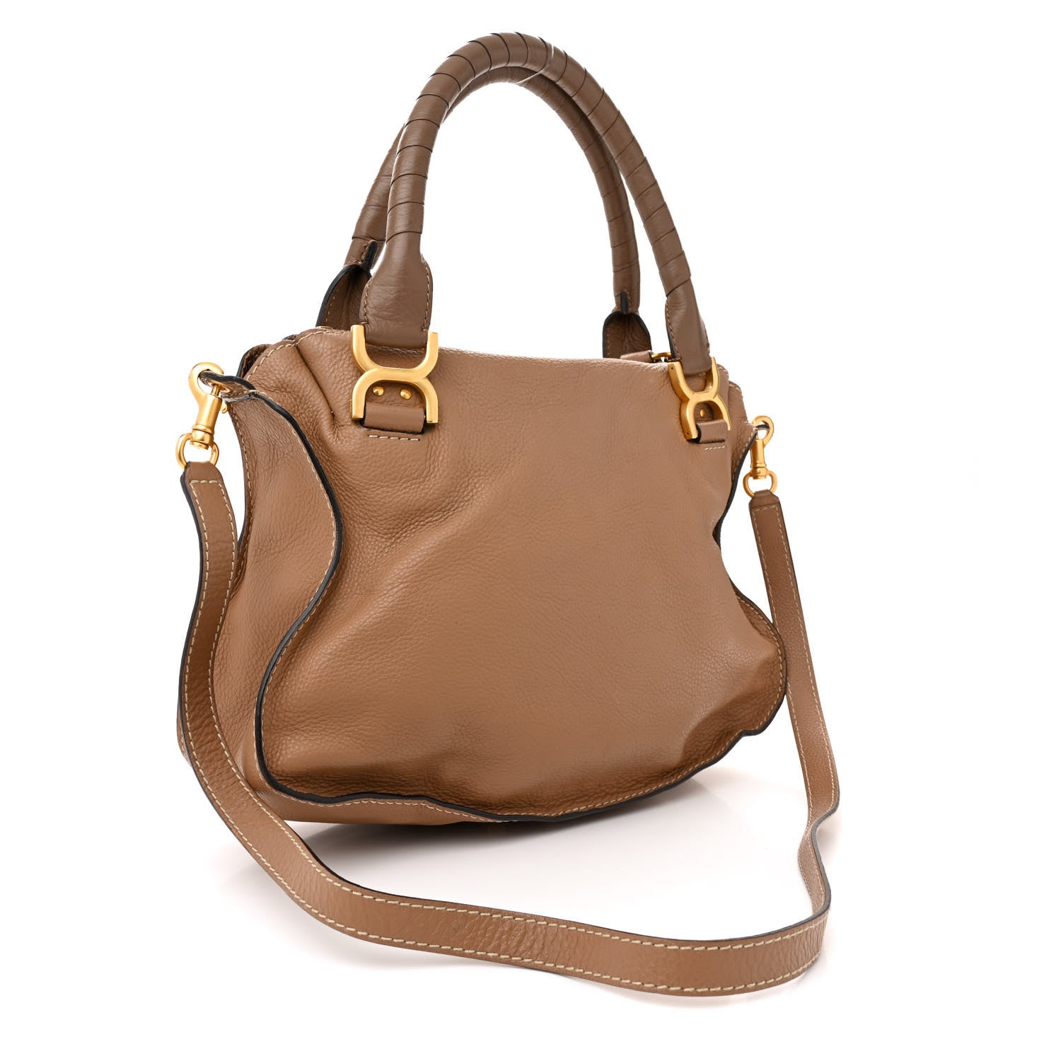 Chloe Calfskin Medium Marcie Satchel Desert Taupe 3 of 13