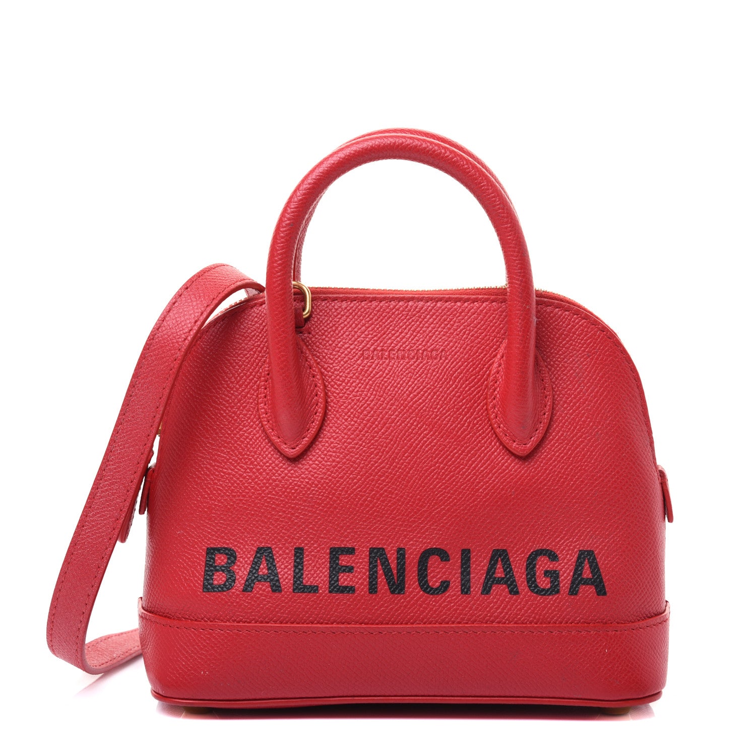 Balenciaga Grained Calfskin XXS Ville Top Handle Bag Rouge Coquelicot 1 of 22