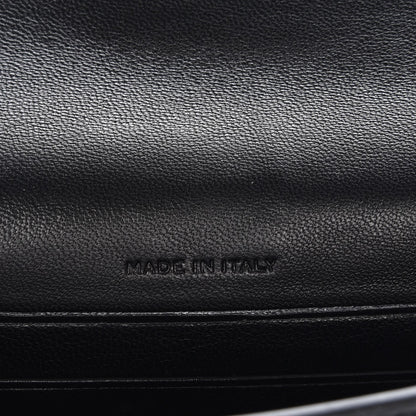 Saint Laurent Calfskin Crocodile Embossed Small Monogram Envelope Wallet Black 7 of 8
