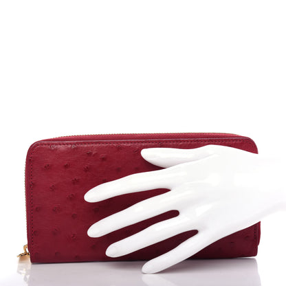 Louis Vuitton Ostrich Zippy Wallet Magenta 2 of 8