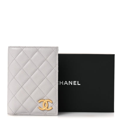 Chanel Caviar Quilted CC Passport Holder Grey 9 of 9