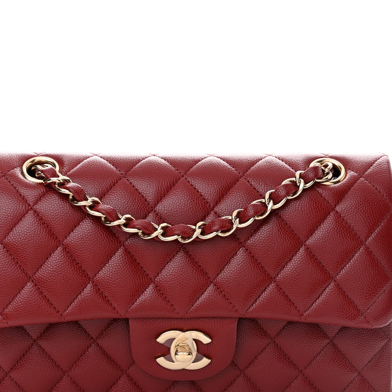 Chanel Caviar Quilted Small Double Flap Burgundy 8 of 11