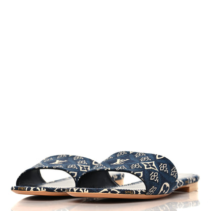Louis Vuitton Jacquard Since 1854 Lock It Flat Mule 40 Blue 3 of 8