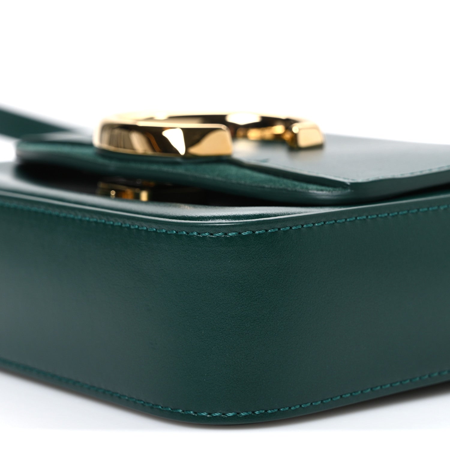 Chloe Shiny Calfskin Suede Mini C Double Carry Green 10 of 10