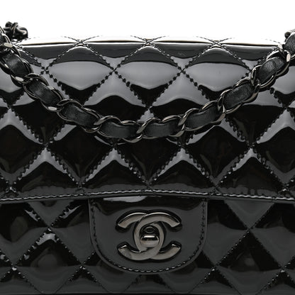 Chanel Patent Calfskin Quilted Mini Rectangular Flap So Black 8 of 10