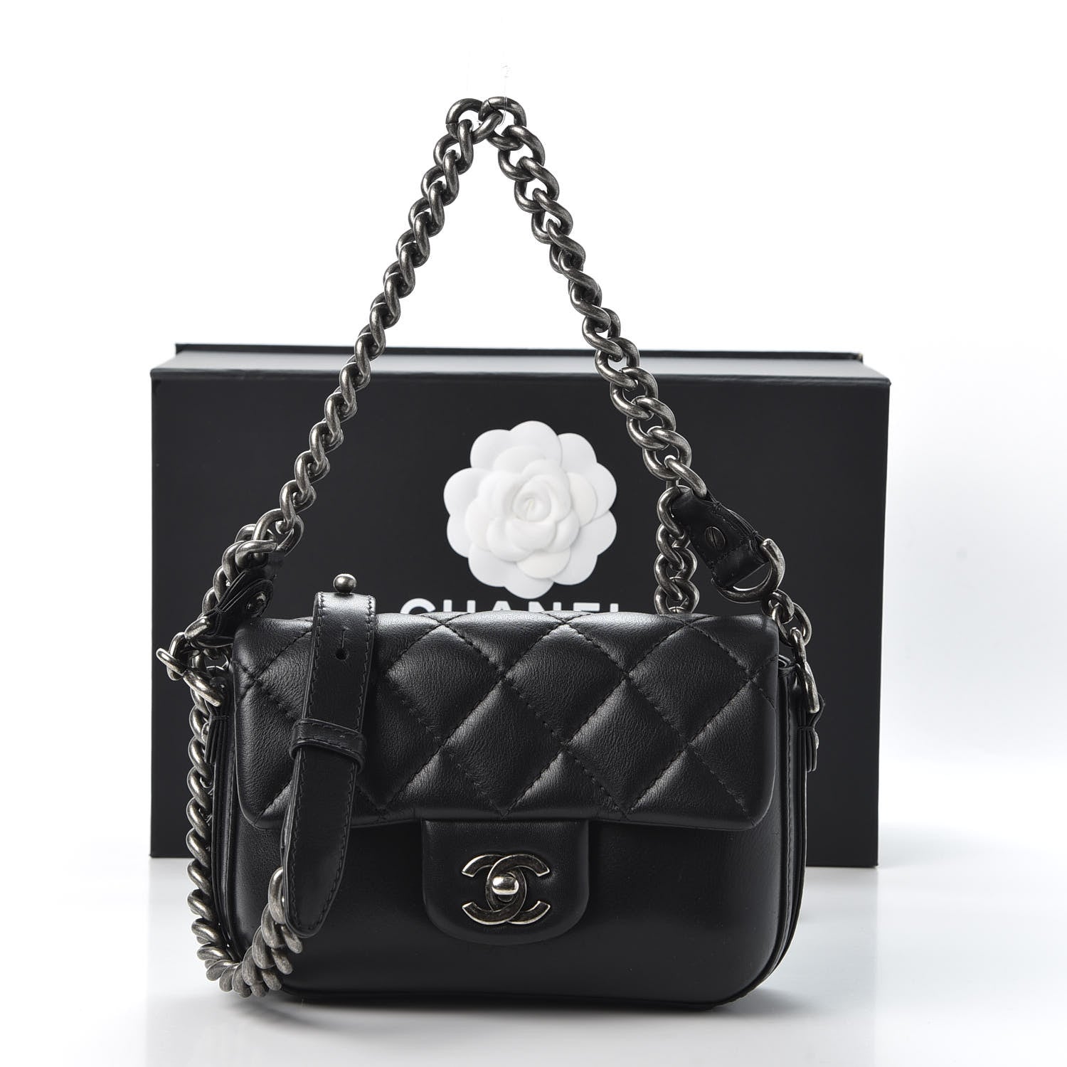 Chanel Calfskin Quilted Small Rock My Shoulder Flap Black 10 of 10