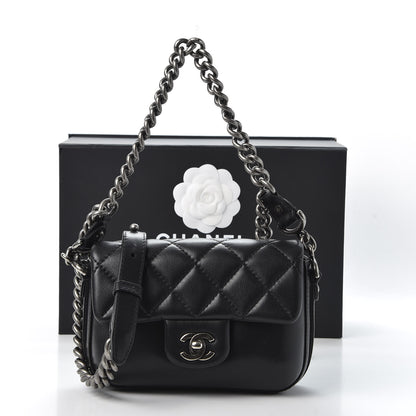 Chanel Calfskin Quilted Small Rock My Shoulder Flap Black 10 of 10