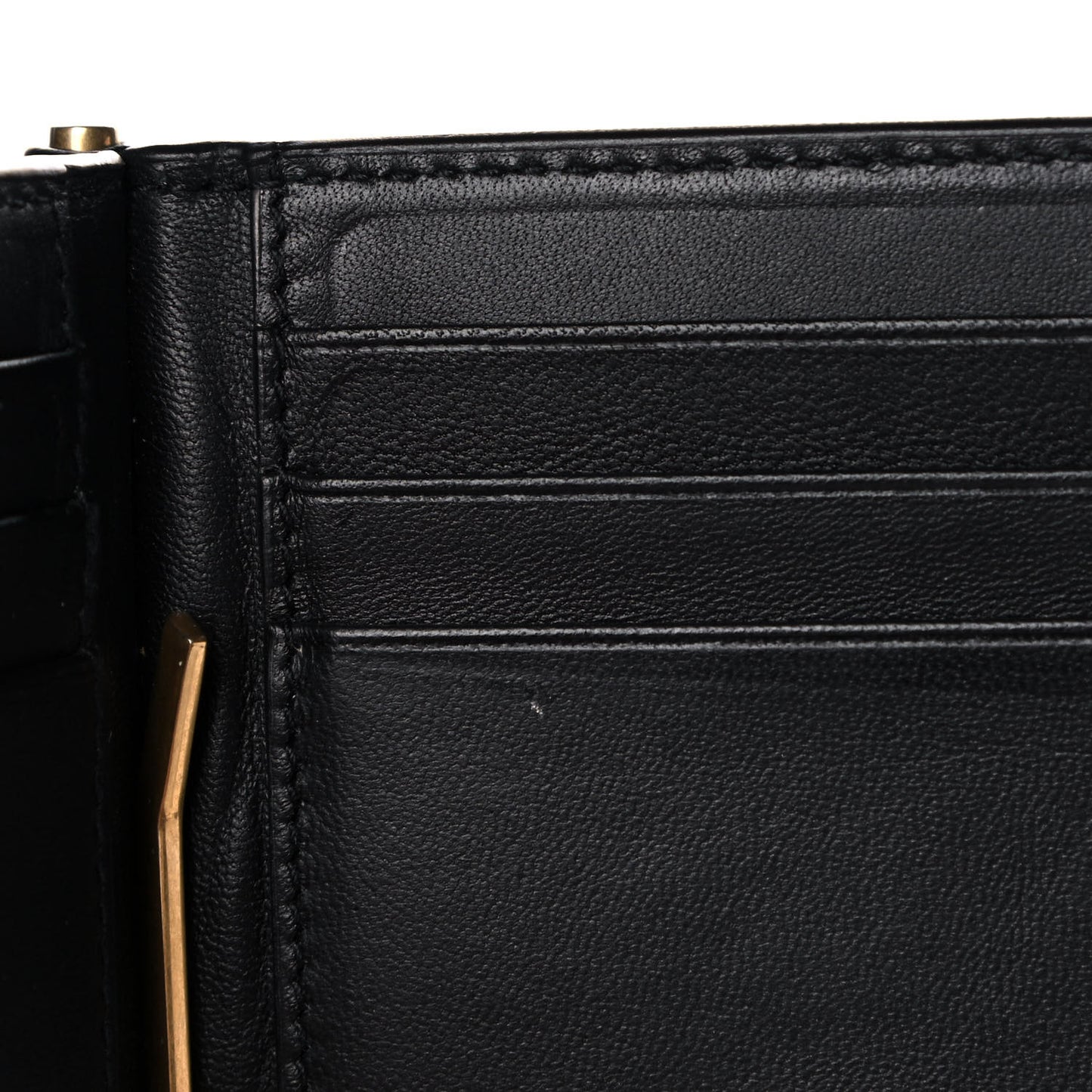 Calfskin Crocodile Embossed Tiny Monogram Bill Clip Wallet Black