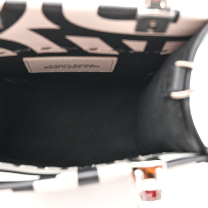Fendi X MARC JACOBS Vitello King Plexiglass Logo Print Mini Fendi Sunshine Shopper Tote Black White 5 of 9