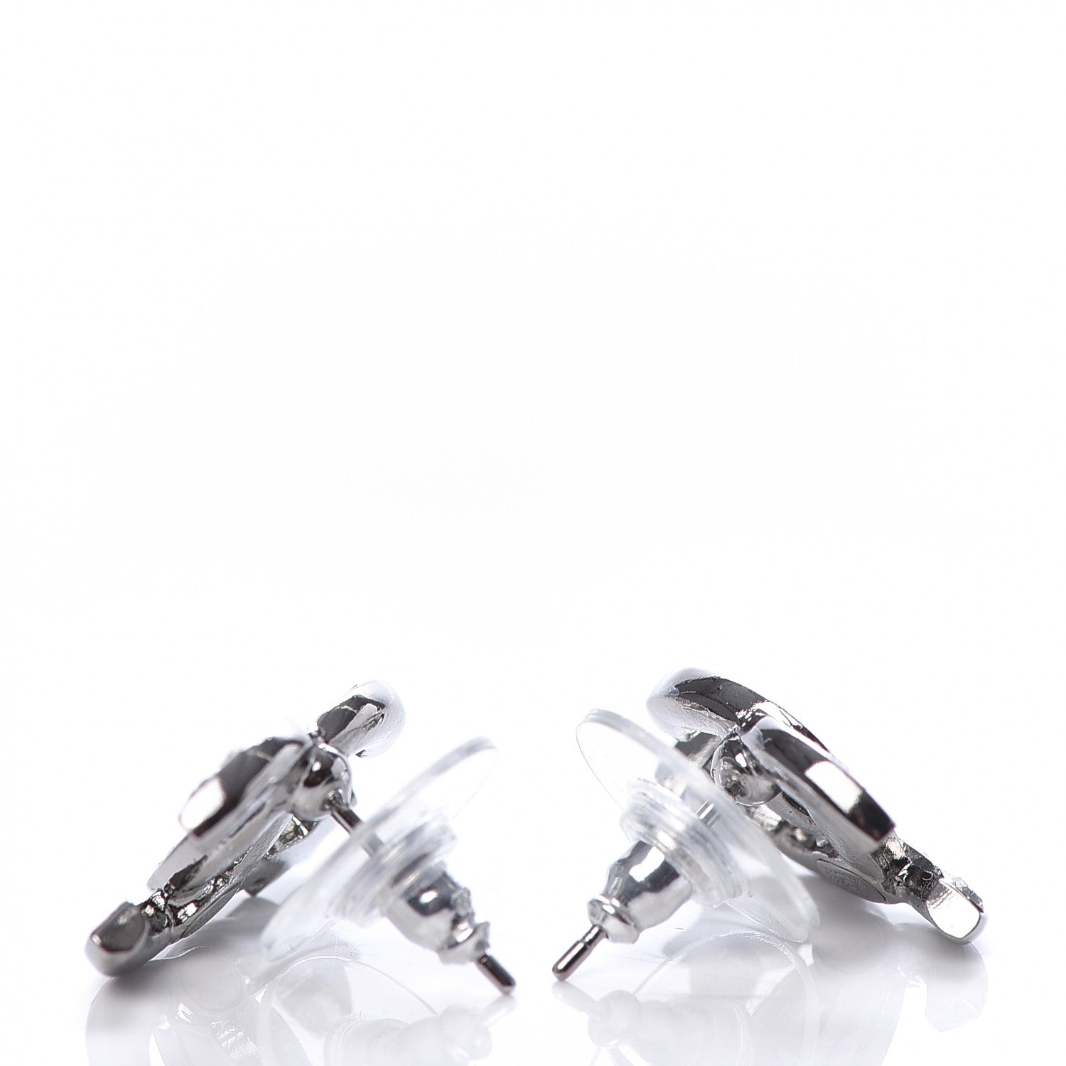 Chanel Crystal CC Starfall Earrings Silver 3 of 5