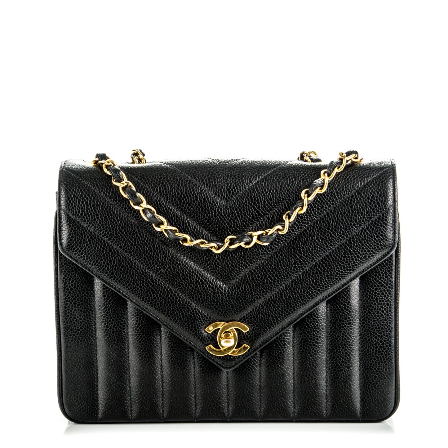 Caviar Quilted Small Single Flap Black