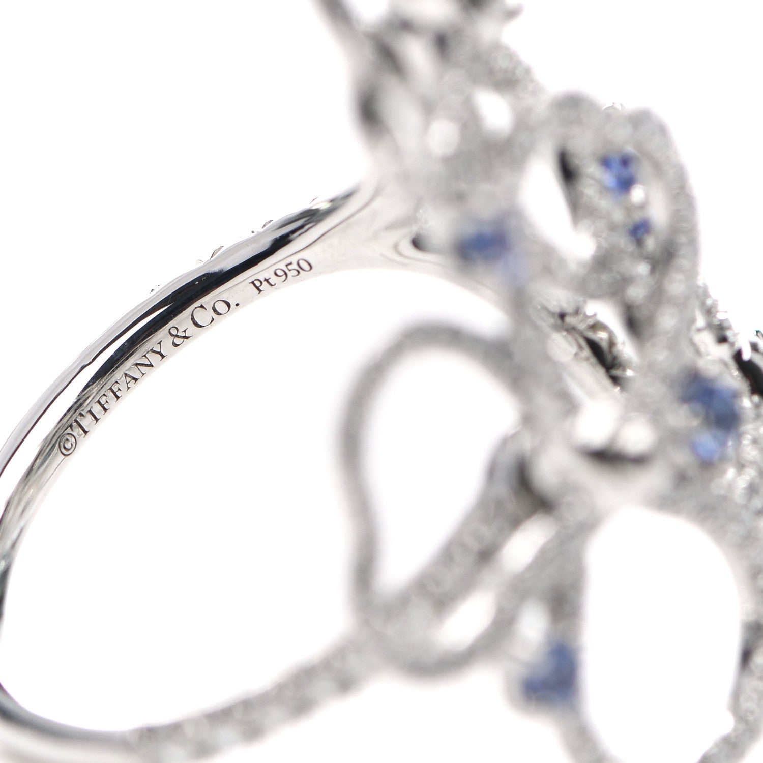 Tiffany Platinum Diamond Tanzanite Paper Flowers Open Cluster Ring 51 5.75 4 of 5