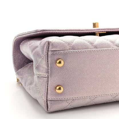 Chanel Iridescent Caviar Quilted Mini Coco Handle Flap Light Pink 9 of 11