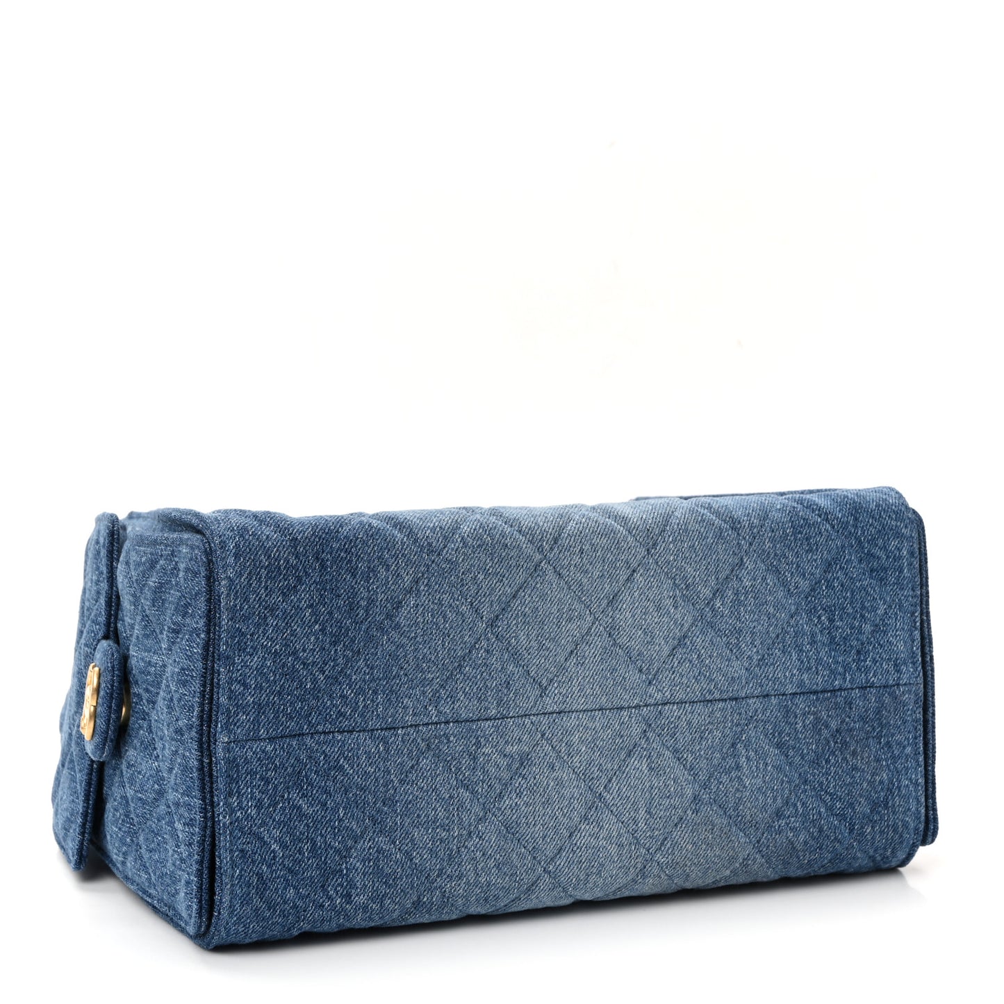 Washed Denim Quilted Small Chanel 25 Handbag Blue