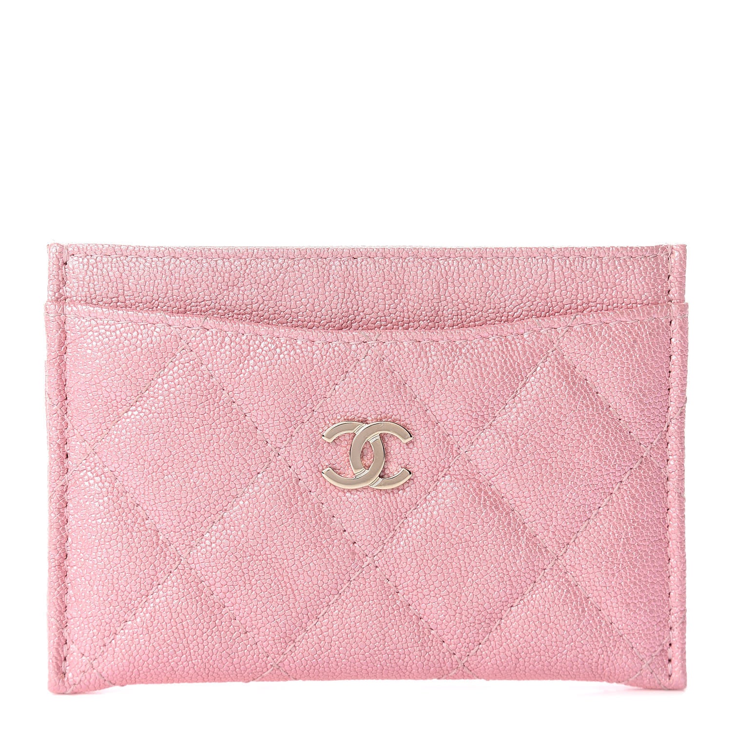 Chanel Iridescent Caviar Quilted Card Holder Rose Pink 1 of 9