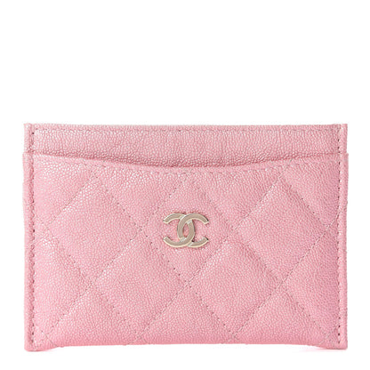 Chanel Iridescent Caviar Quilted Card Holder Rose Pink 1 of 9