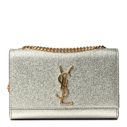 Saint Laurent Metallic Calfskin Small Classic Monogram Kate Satchel Gold 1 of 14