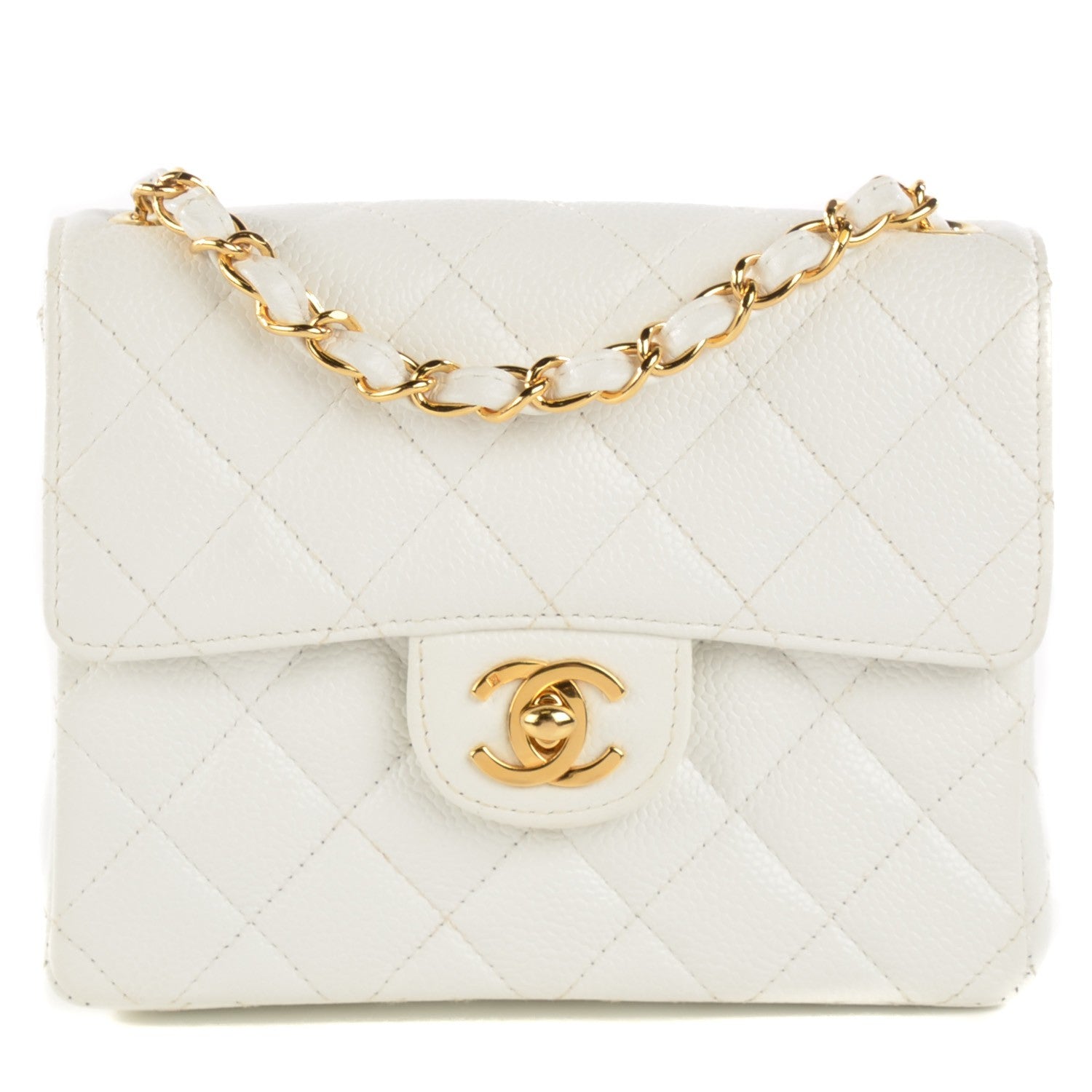Chanel Caviar Quilted Mini Square Flap White 1 of 9