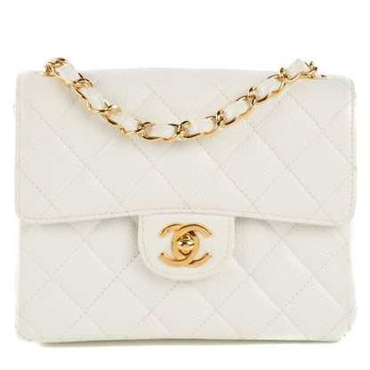 Chanel Caviar Quilted Mini Square Flap White 1 of 9