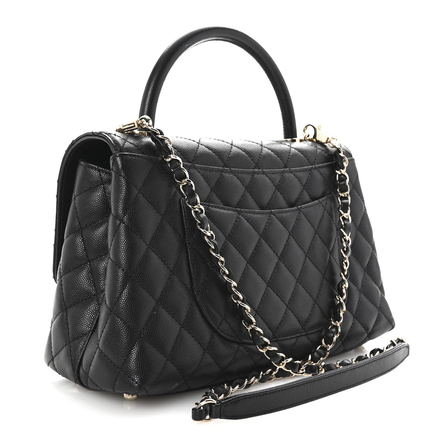 Chanel Caviar Quilted Small Coco Handle Flap Black 3 of 10
