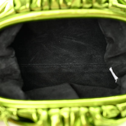 Bottega Veneta Metallic Crushed Calfskin The Mini Pouch Chlorophyll 5 of 12