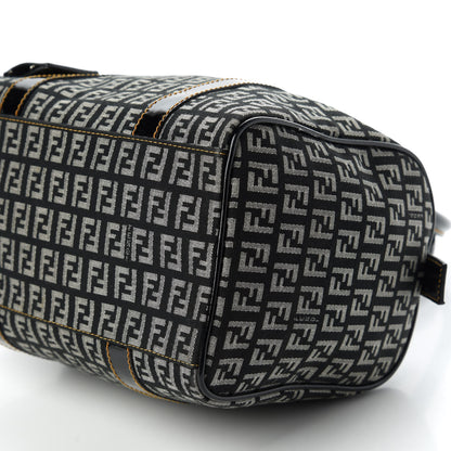 Fendi Zucchino Patent Small Forever Boston Black Panna 7 of 10