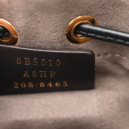 Fendi Shearling Vitello Dolce F is Fendi Macro FF 1974 Mini Mon Tresor Bucket Bag Tobacco Black 7 of 11