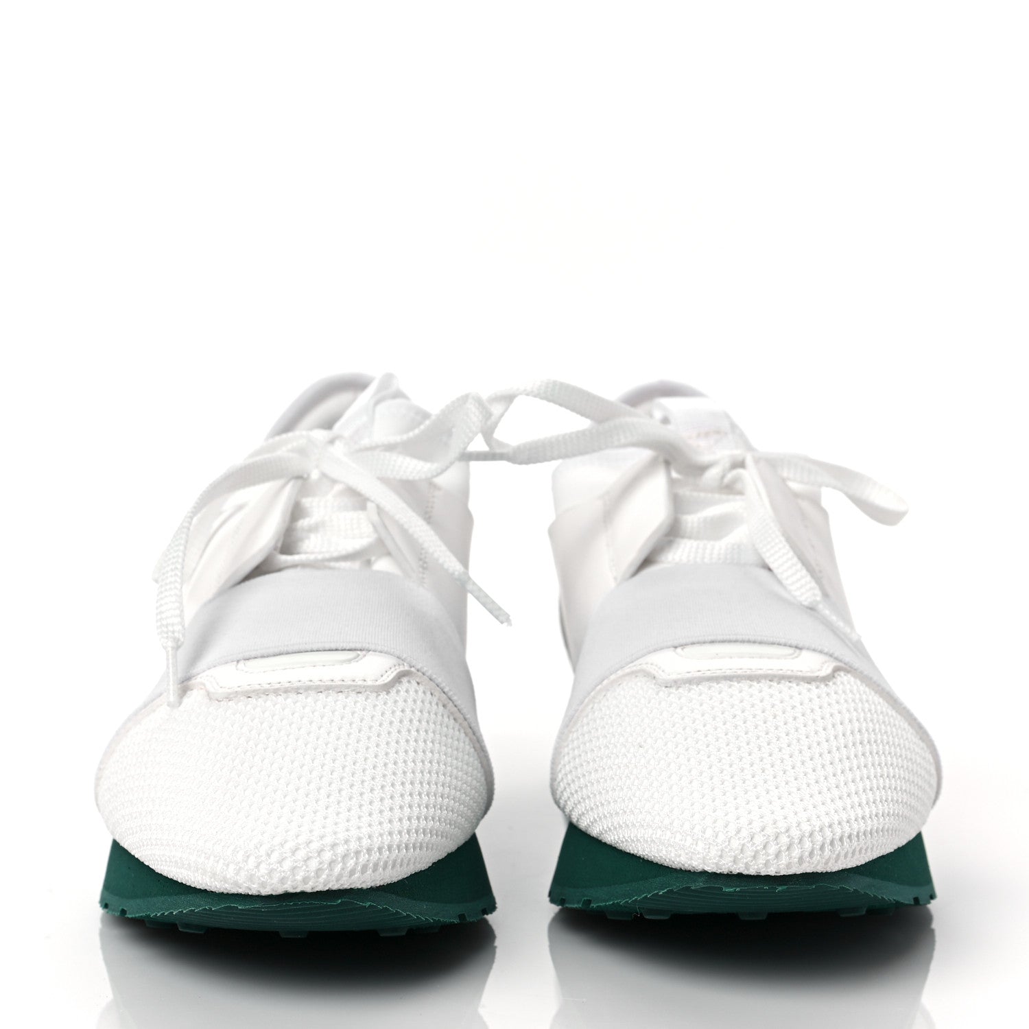 Balenciaga Mesh Calfskin Neoprene Womens Race Runner Sneakers 40 White 2 of 10
