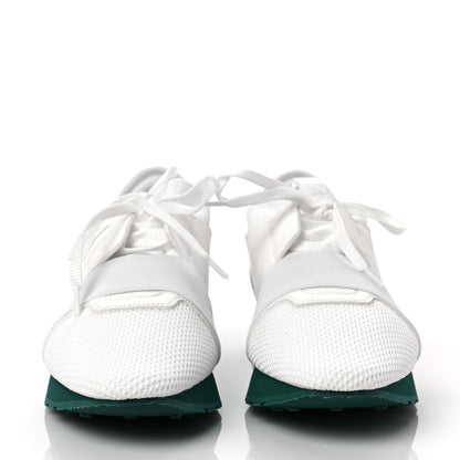 Balenciaga Mesh Calfskin Neoprene Womens Race Runner Sneakers 40 White 2 of 10