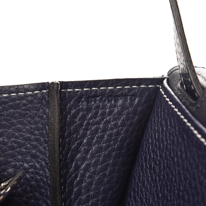 Hermes Taurillon Clemence Halzan 31 GM Bleu Nuit Indigo 9 of 10