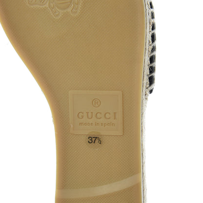 Gucci Nappa Matelasse GG Marmont Espadrille Slide Sandals 37.5 Black 8 of 9