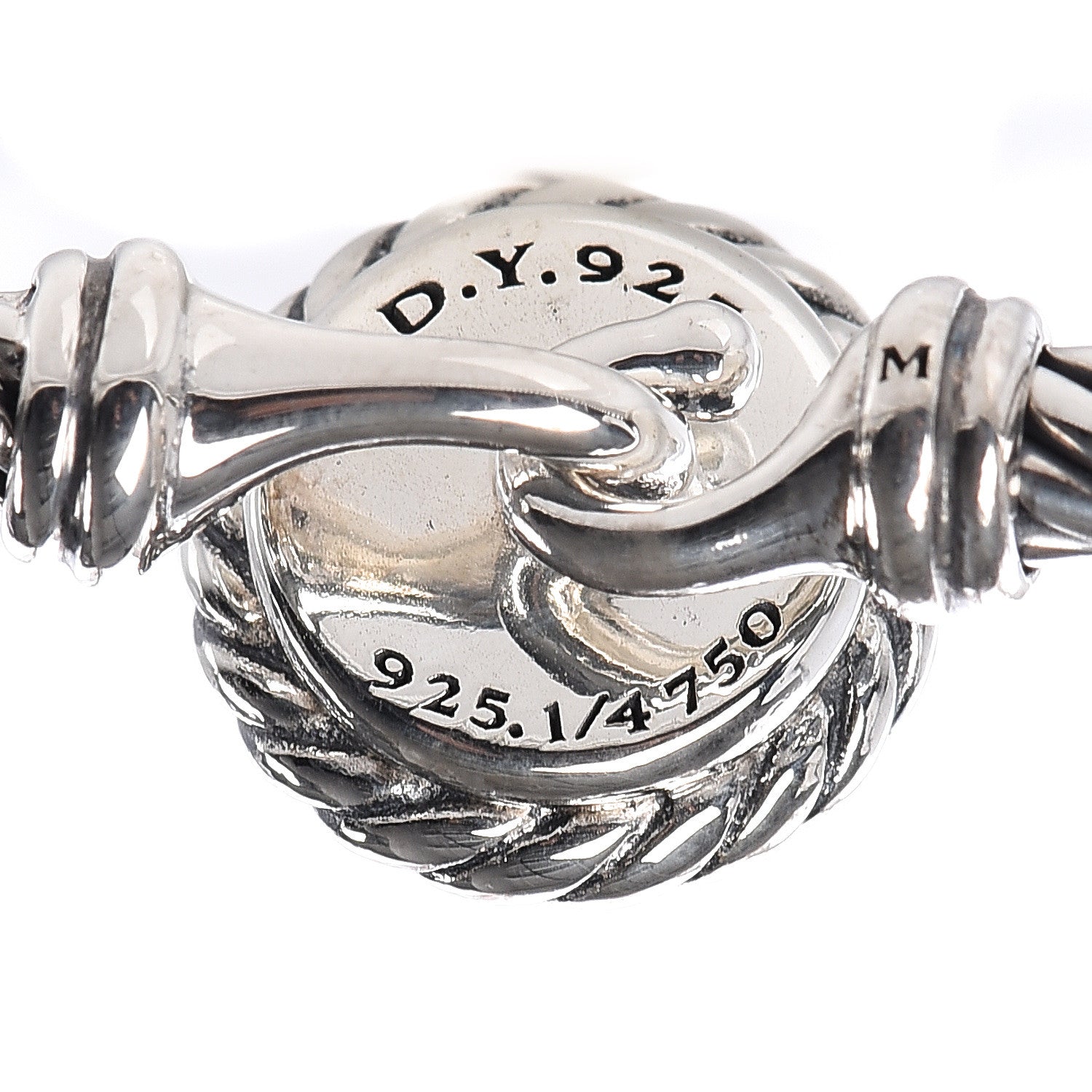 David Yurman Sterling Silver 18K Yellow Gold 3mm Chatelaine Bracelet 5 of 5
