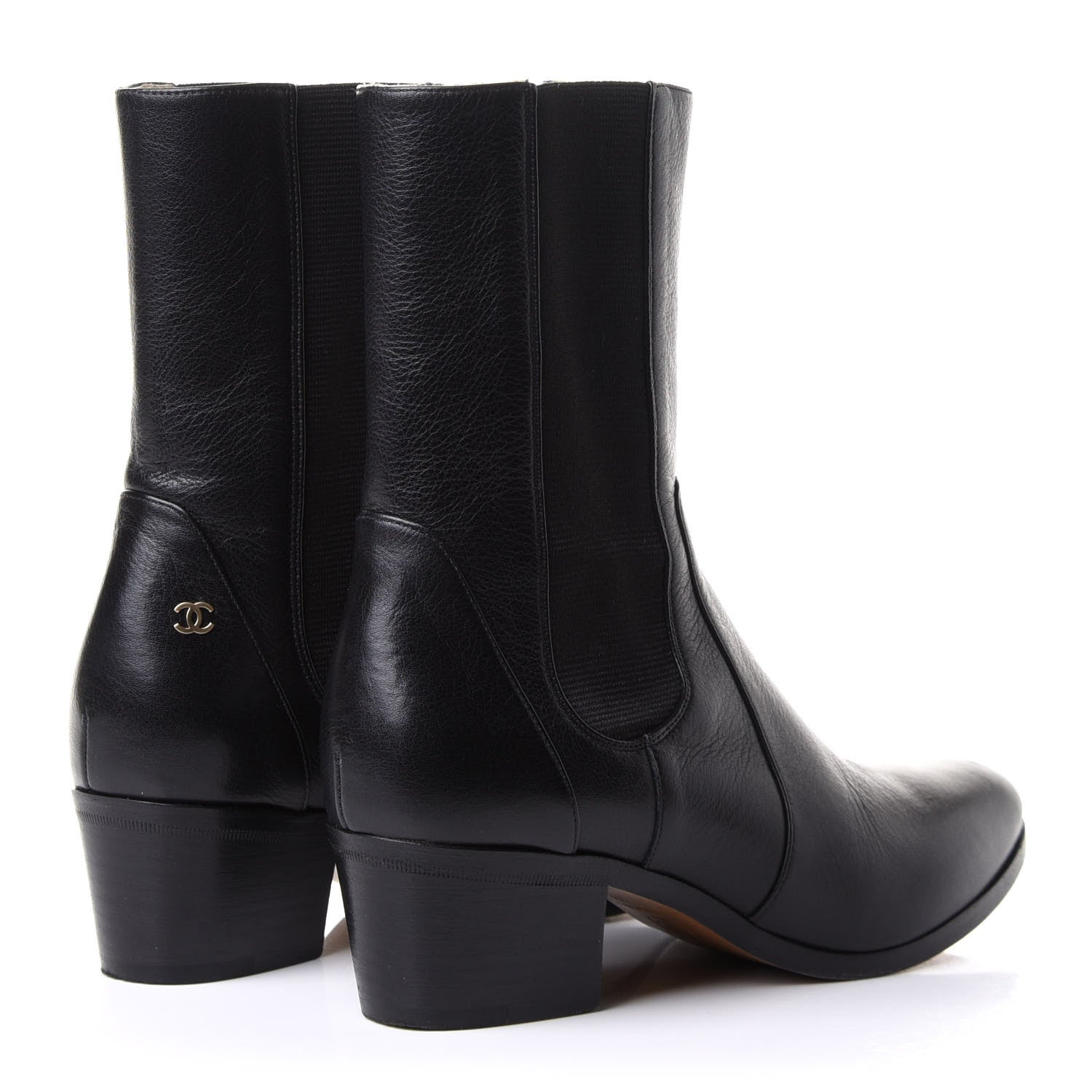 Chanel Calfskin Elastic Short Boots 37 Black 4 of 8