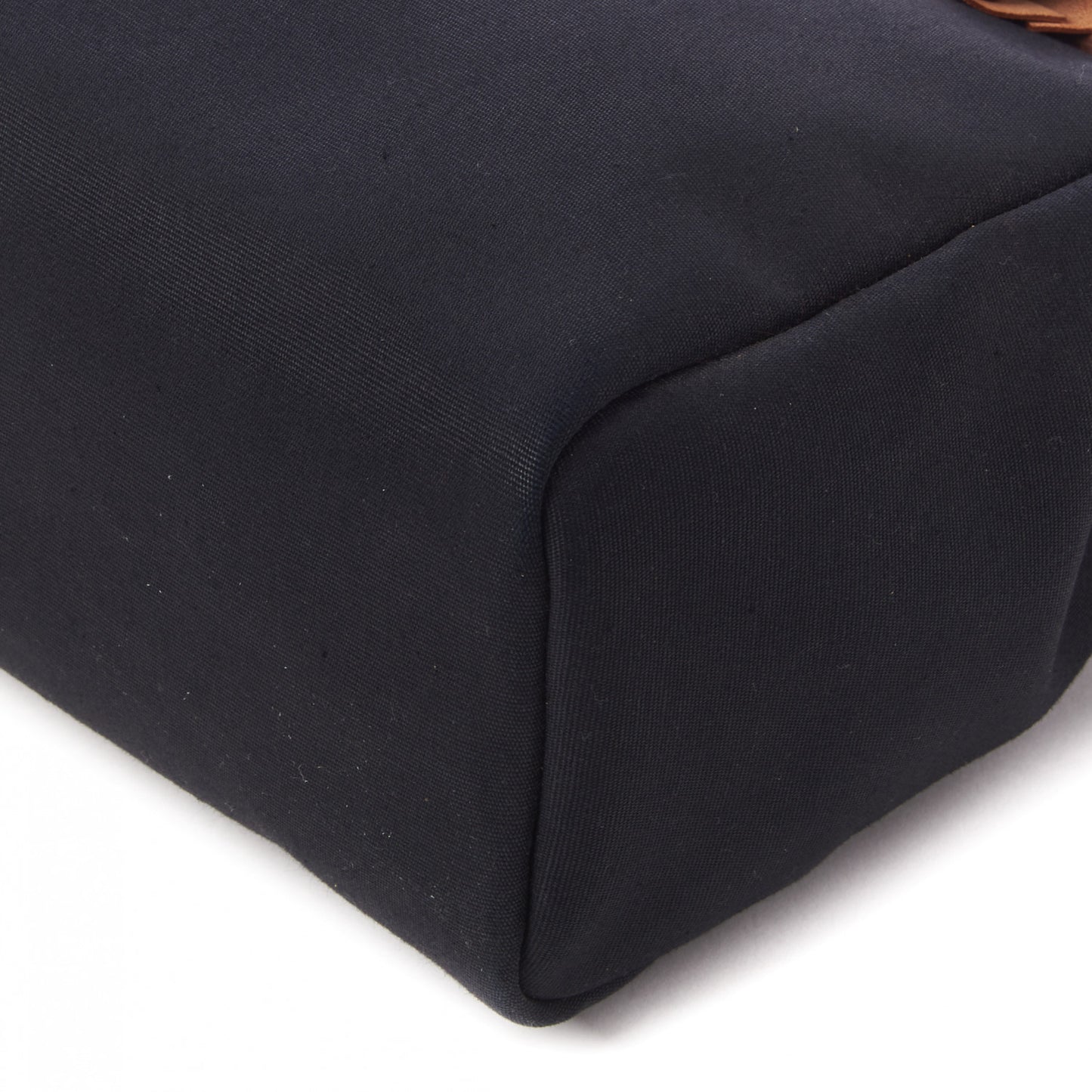 Toile Vache Calfskin Herbag PM 30 Black Natural