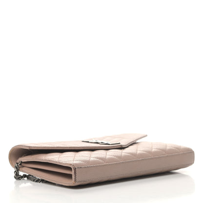 Saint Laurent Sheepskin Tri-Quilt Monogram Envelope Chain Wallet Beige 3 of 9