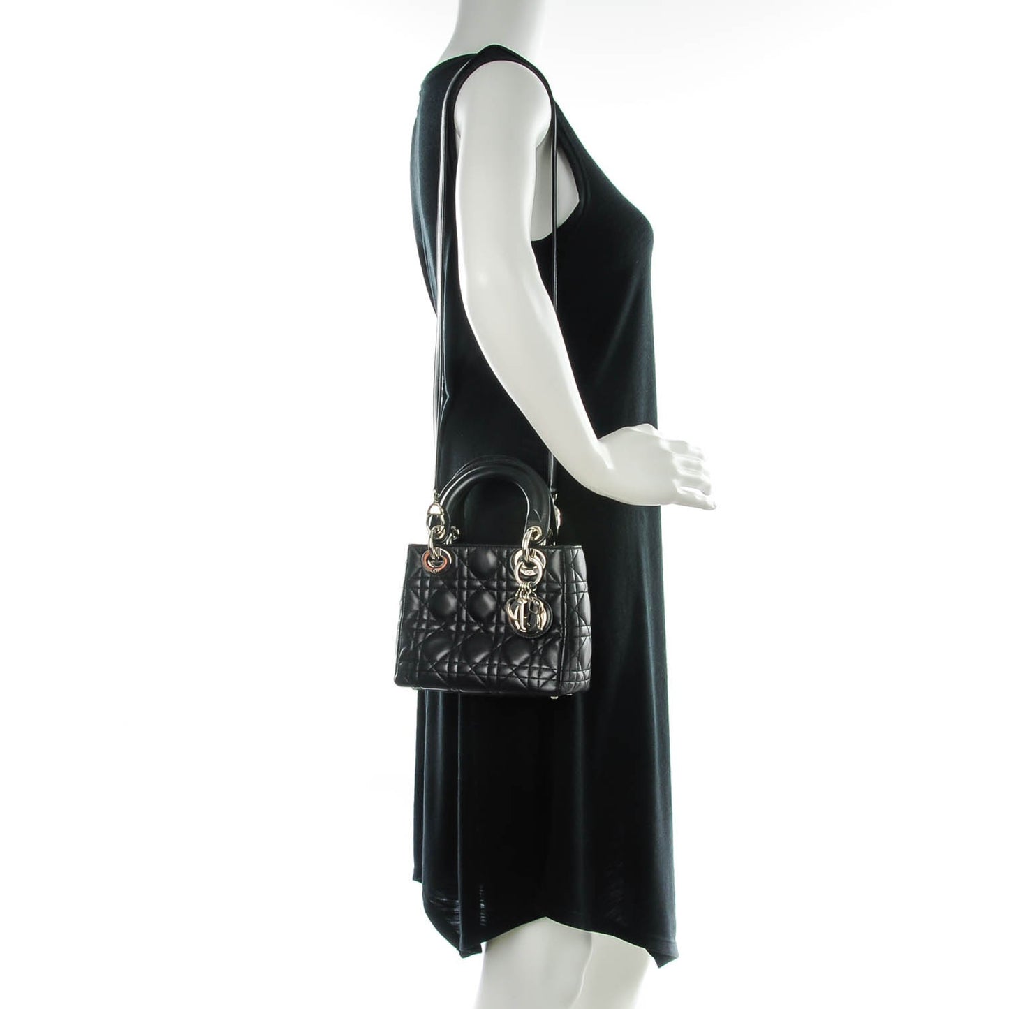Lambskin Cannage Mini Lady Dior Black