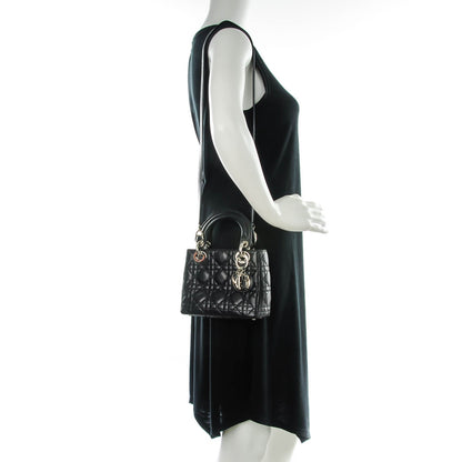 Christian Dior Lambskin Cannage Mini Lady Dior Black 2 of 7