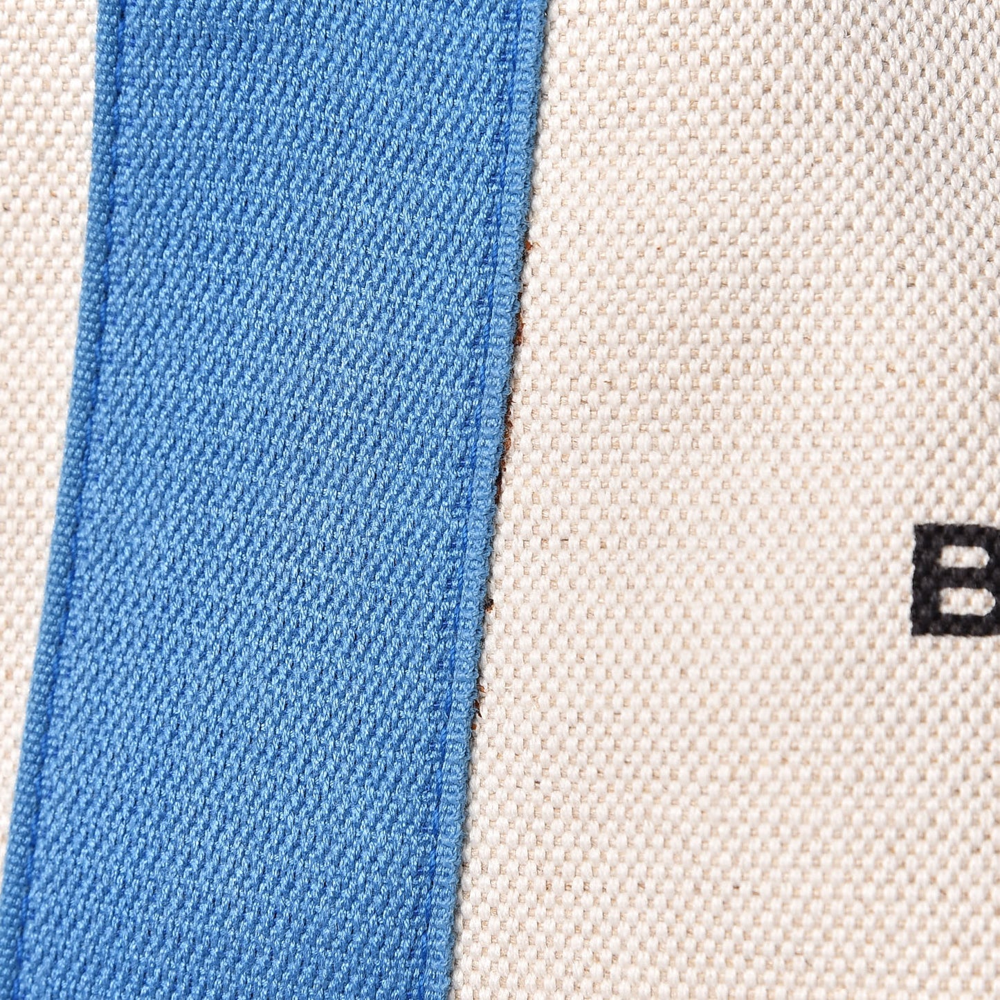 Cotton Canvas Satin Calfskin S Navy Cabas Natural Bleu