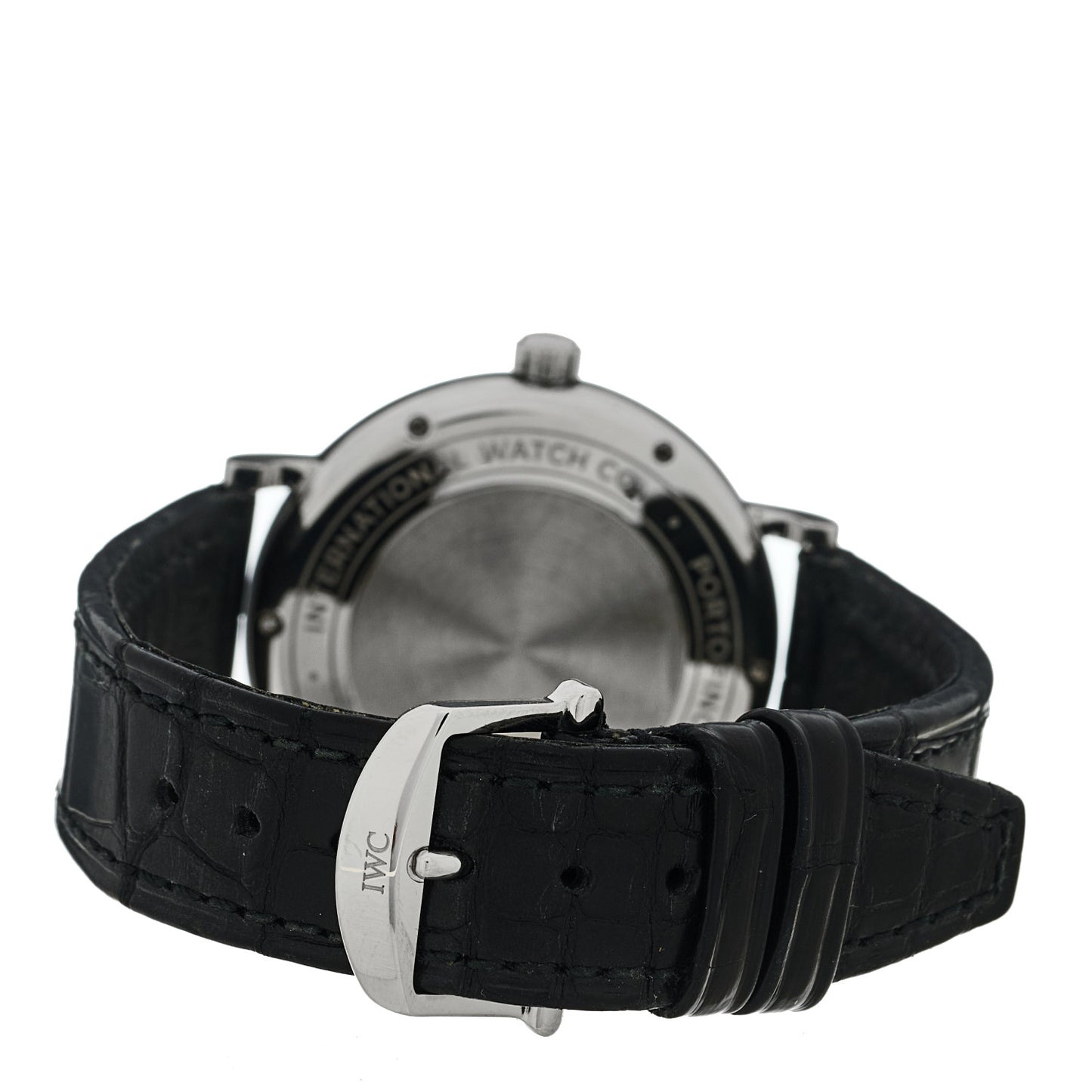 Stainless Steel Alligator Diamond 37mm Portofino Automatic Watch Grey IW458102