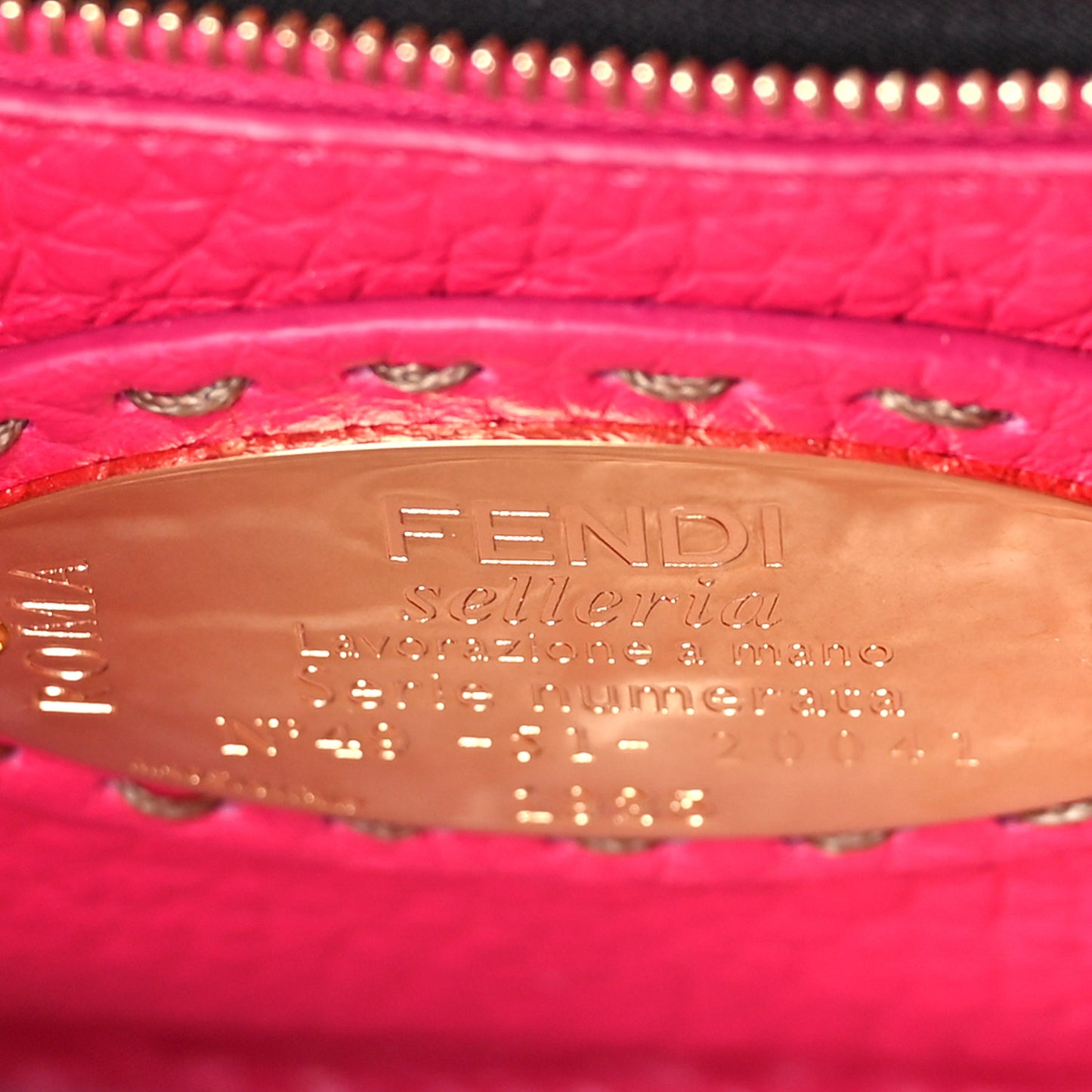 Cuoio Romano Selleria Mini Peekaboo Iconic Satchel Fuxia