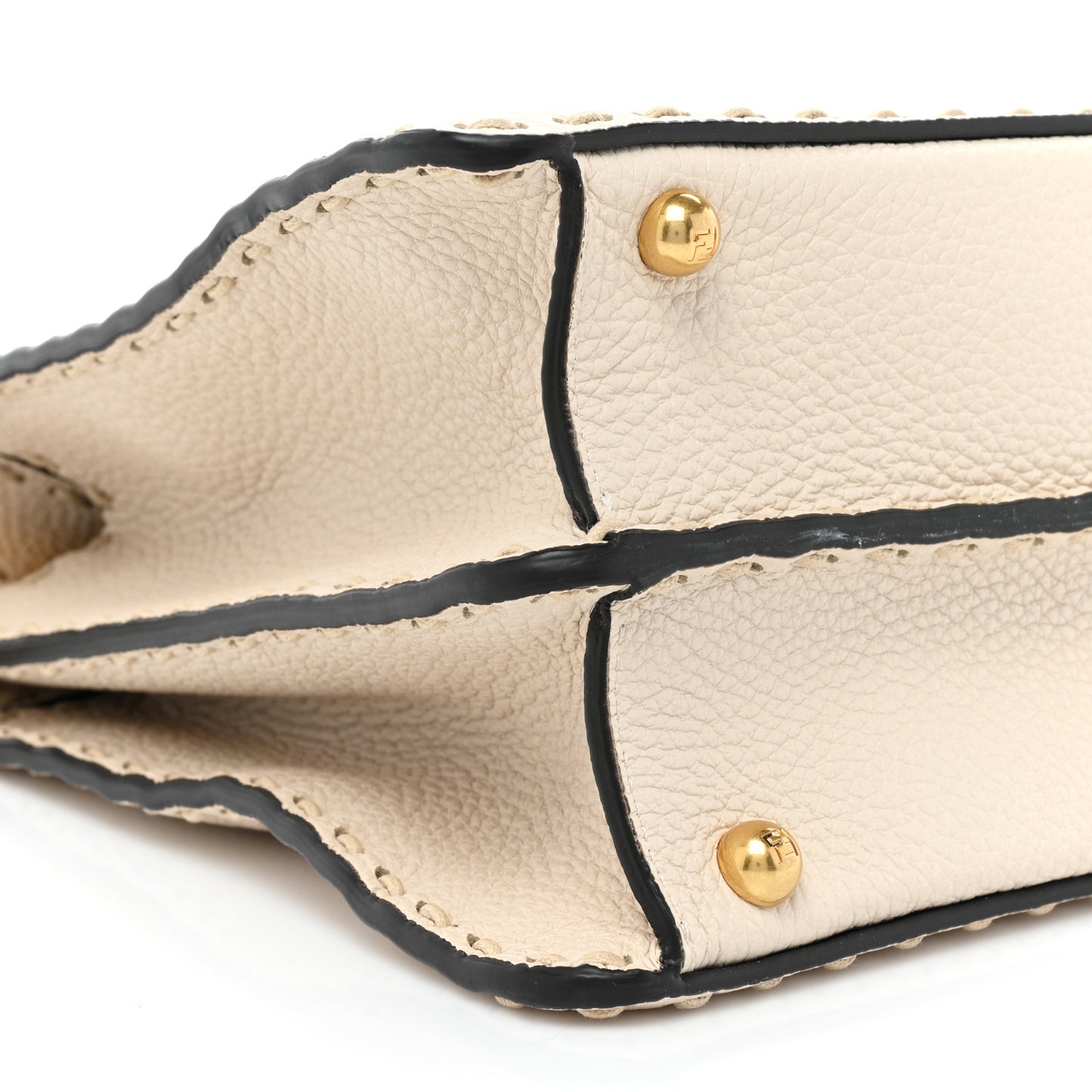 Vitello Granato Camoscio Selleria Macro Stitchings Medium Peekaboo I SEE U Satchel White