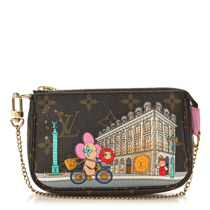 Louis Vuitton Monogram 2022 Christmas Animation Paris Mini Pochette Accessories Pink 1 of 8
