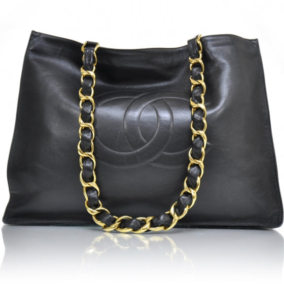 Lambskin Jumbo Shoulder Bag Black