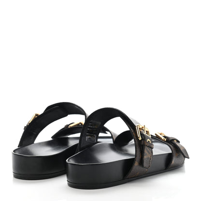 Louis Vuitton Monogram Bom Dia Mule Sandals 39 Black 4 of 10