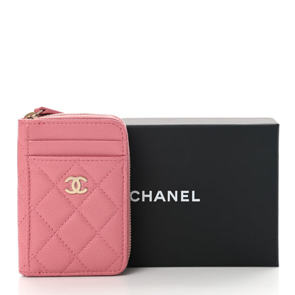 Chanel Caviar Quilted Zip Card Holder Pink 8 of 8