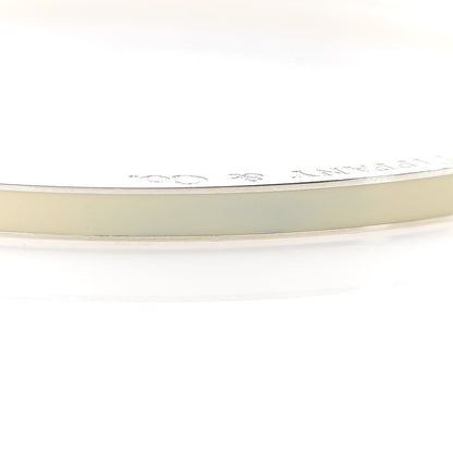 Tiffany Sterling Silver Enamel Bangle Bracelet Cream 6 of 7