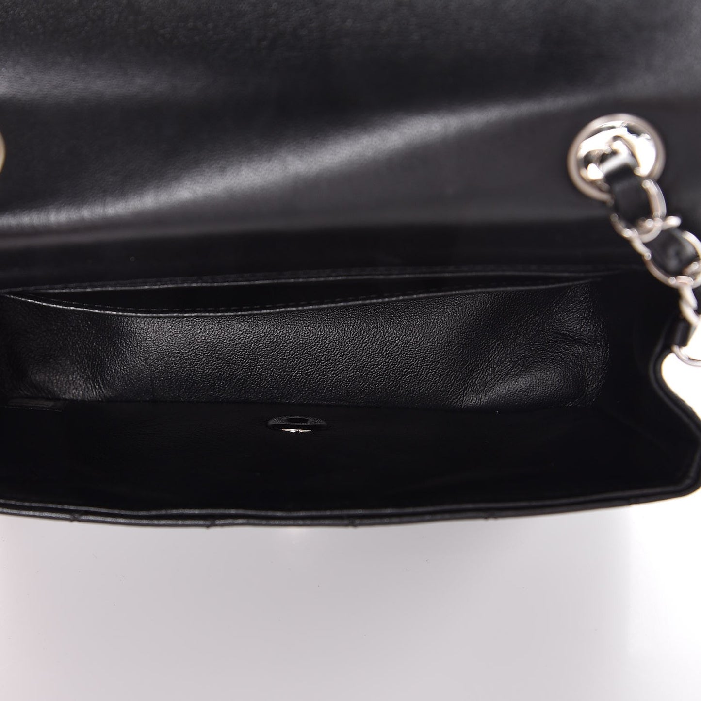Lambskin Quilted Mini Rectangular Flap Black