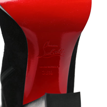 Christian Louboutin Veau Velours Verusch 100 Over The Knee Boots 38.5 Black 6 of 7