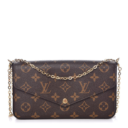 Louis Vuitton Monogram Pochette Felicie Chain Wallet Fuchsia 1 of 12
