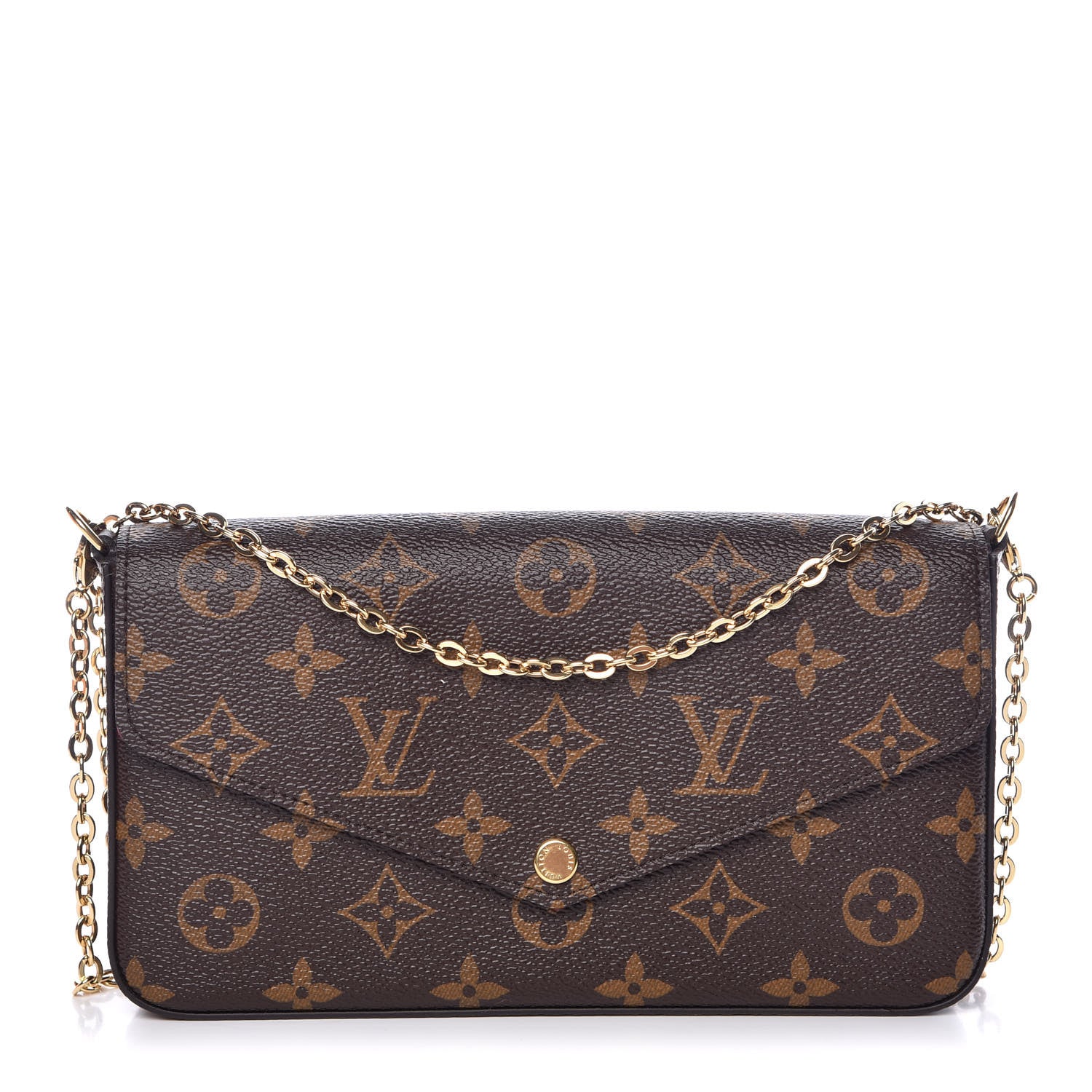 Louis Vuitton Monogram Pochette Felicie Chain Wallet Fuchsia 1 of 12